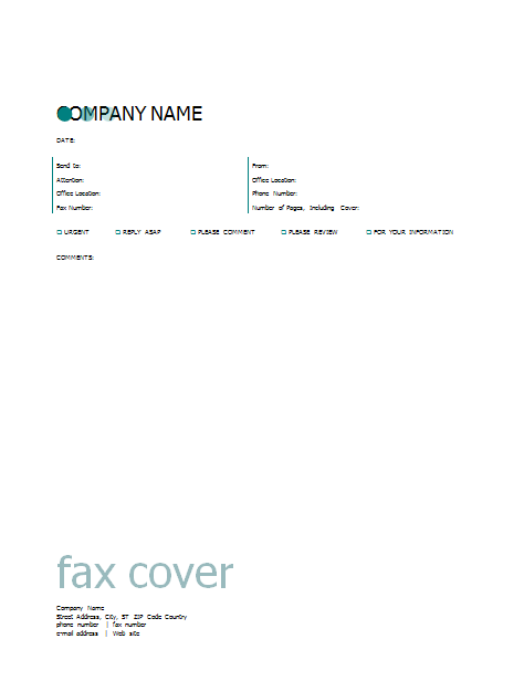 Fax cover letter template word 2007