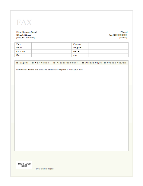 Free Fax Cover Sheet Thumbnail