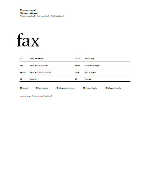 Free Fax Cover Sheet Thumbnail