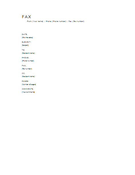 Free Fax Cover Sheet Thumbnail