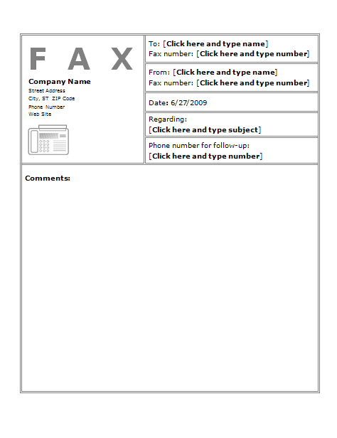 Free Fax Cover Sheet