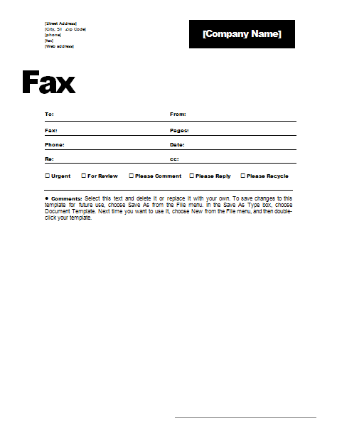 Free Fax Cover Sheet Thumbnail